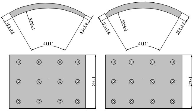 Obložení brzdové 19743.0,19755 Fomar 219x410 ZN KAESSBOHRER, SETRA, NEOPLAN, VAN HOOL,