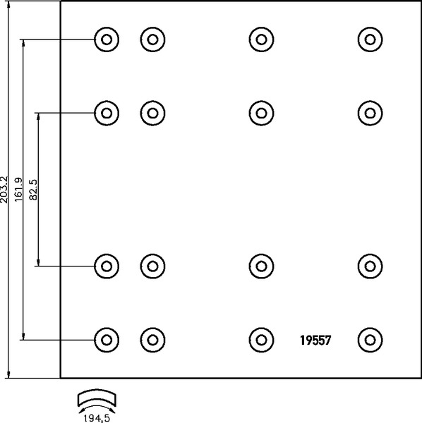 Obložení brzdové 19557.1 Textar 203x421 FRUEHAUF, SMB