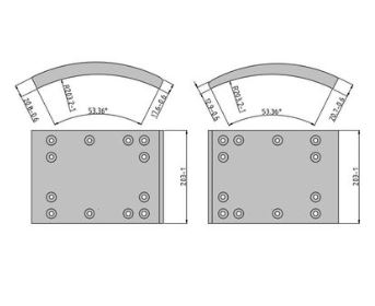 Obložení brzdové 19365.2 Fomar 203x423 TRAILOR , FRUEHAUF