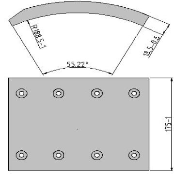 Obložení brzdové 19935.0 Fomar 175x184x18,5 ZN RVI Magnum, Kerax, Midliner
