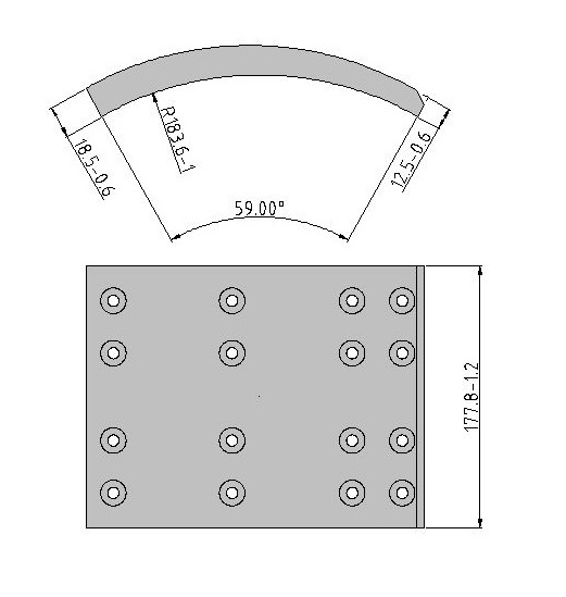 Obložení brzdové 19384.0 Fomar 200x410 IVECO T.Star