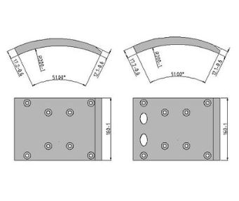 Obložení brzdové 19486.0,19494.0 Fomar 163x410 MERCEDES Atego, MAN M2000, L2000
