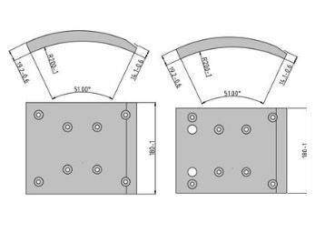 Obložení brzdové 19495.2 Fomar 183x414 MAN, MERCEDES Actros, SK, MK