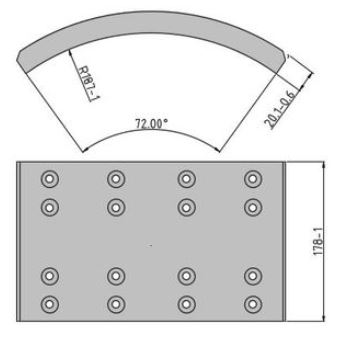 Obložení brzdové 19931.1 Fomar 178x415 SCANIA 124,144,164