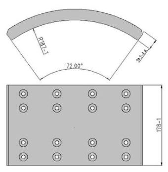 Obložení brzdové 19931.2 Fomar 178x417 SCANIA 94,114,124,144,164