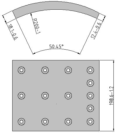 Obložení brzdové 19071.0 Fomar 200x410 VOLVO F10,F12,F16,FH16