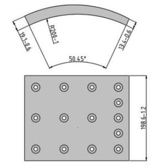 Obložení brzdové 19071.1 Fomar 200x412 VOLVO F10/F12/F16/FH12/FH16/FL10/FL8