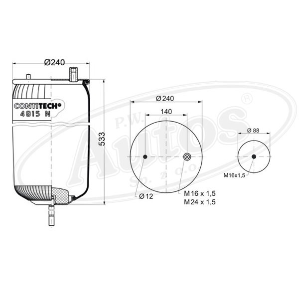 Vlnovec pérování 4915NP03 bez zvonu RVI Magnum, Premium