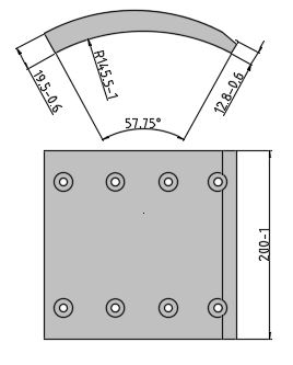 Obložení brzdové 19574.2 Fomar 200x304 BPW SN 3020 