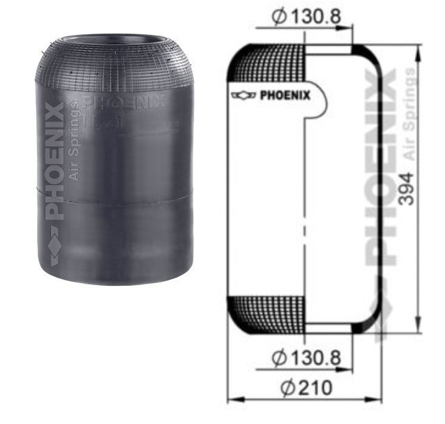 Vlnovec pérování - guma VOLVO, MERCEDES, MAN DAF, RVI IVECO, NEOPLAN, KAESBOHRER