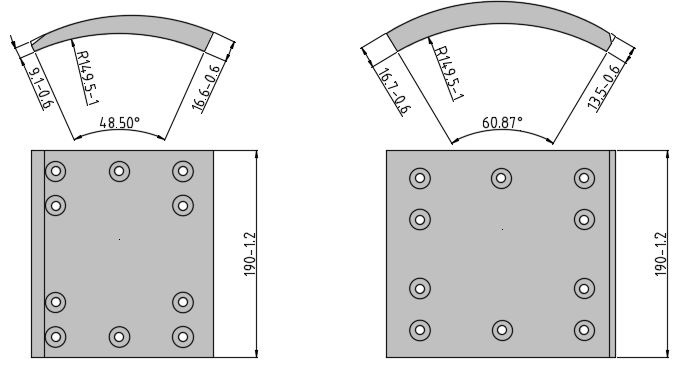 Obložení brzdové 19604.1 Fomar 190x312 ROR, FRUEHAUF