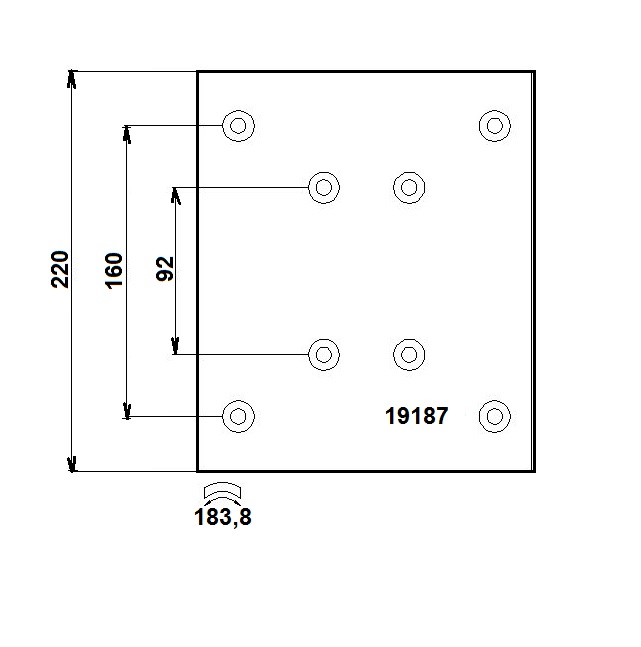 Obložení brzdové 19187 Fomar 220x184x18,5 ZN RVI Magnum, Premium
