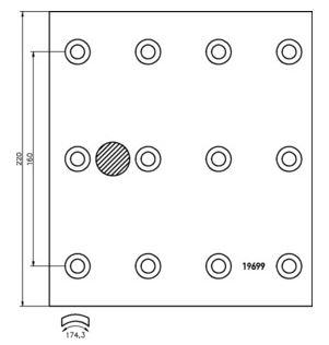 Obložení brzdové 19669.0 Textar 220x410 BOVA, NEOPLAN