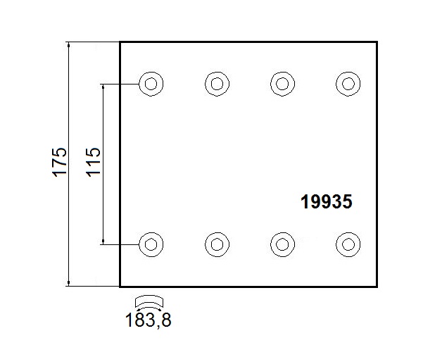 Obložení brzdové 19935.0 Textar 414x175 bez nýtů RVI Magnum, Kerax, Midliner