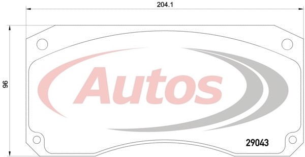 Deska brzdová 29043 Textar 204x96x24 RVI Major serie R,Magnum AE380,385,390 do 1/93