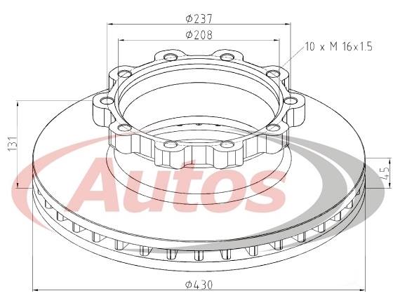 Kotouč brzdový 430x45x131 ZN SCANIA P,G,R,T, od 01.2003/ série 4 od 05.1995