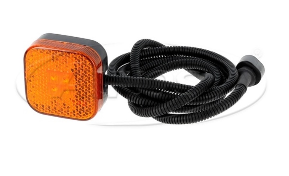 Svítilna poziční 12V-24V/65x65x29,5 LED oranžová, kabel 1,5m MAN L2000,M2000, TGA,TGL,TGX