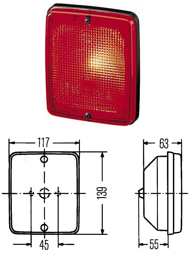 Svítilna mlhová zadní P21W L/P MERCEDES, NEOPLAN, STEYR