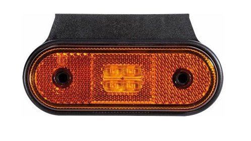 Svítilna poziční 12V/24V 120x45 LED oranžová s držákem 90°, kabel s koncovkou