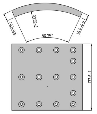 Obložení brzdové 19938.2 Fomar 175x414  VOLVO FL7/FL10 po 1985/FL7/FL10 po 1993/F10 (84-94
