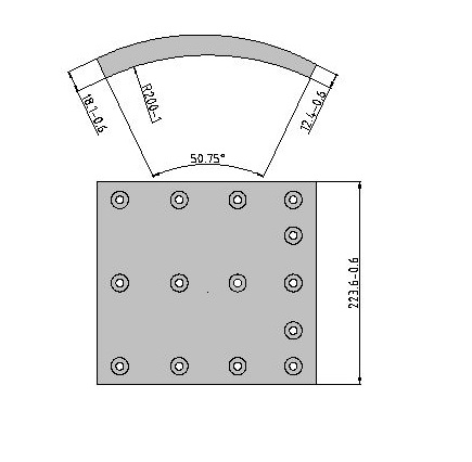 Obložení brzdové 19068.0 Fomar 225x410 VOLVO FM12, FH 12, FH16, RVI Kerax
