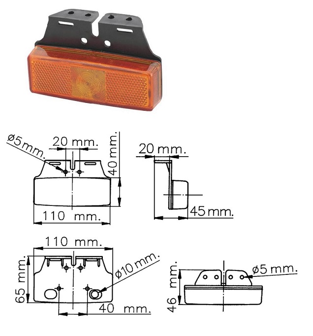 Svítilna poziční W5W oranžová DAF/IVECO/MERCEDES/VOLVO