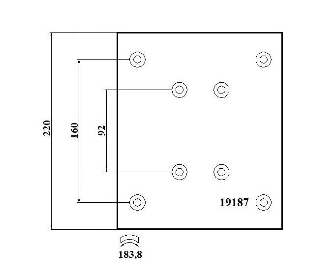 Obložení brzdové 19187 Textar 220x414x18,5 RVI Premium, Magnum, Citybus