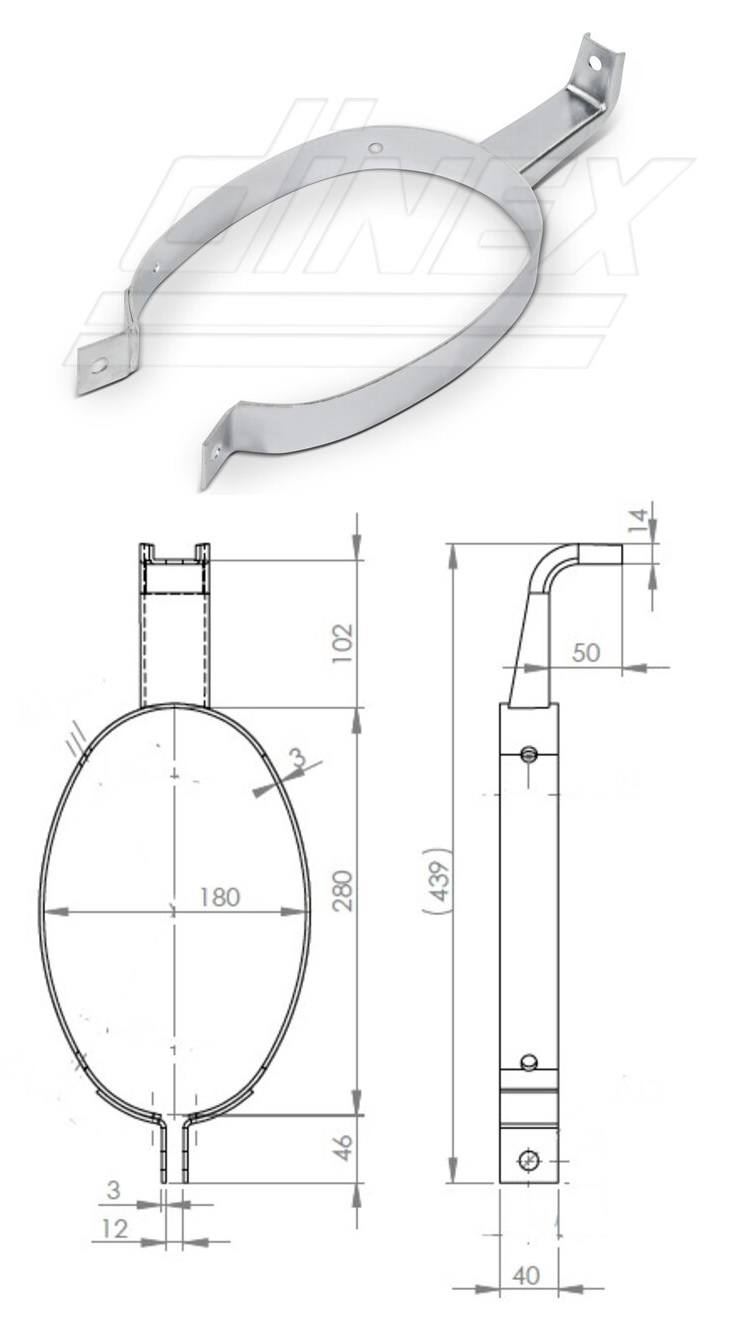 Pás upínací tlumiče výfuku 180x280 MAN L2000, M2000 DO824