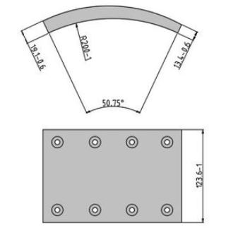 Obložení brzdové 17992.1 Fomar 125x412 VOLVO F12/F16/FH12/FH16/FL10/FL6/FL12/FM12/FM