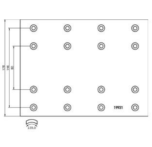 Obložení brzdové 19931Textar 178x413 ZN SCANIA P,G,R,T, 94, 114, 124, 