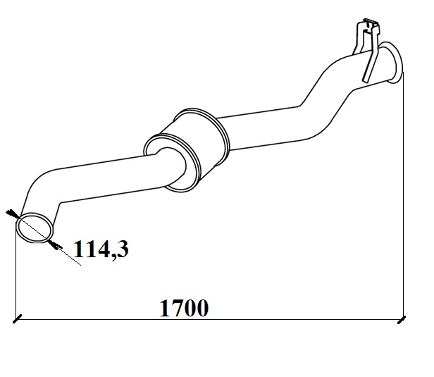 Trubka výfuku koncová s tlumičem SCANIA P,G,R,T, 94,114,124,144,164 Low Cost
