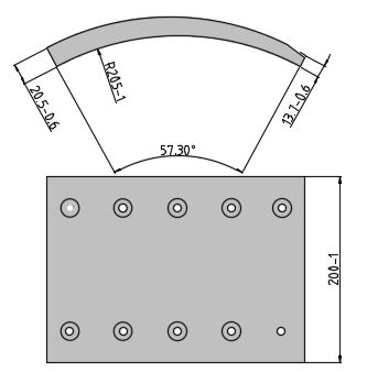 Obložení brzdové 19094.3 Fomar 200x426 BPW,SAF, KAESSBOHRER,FRUEHAUF,RVI AE 380