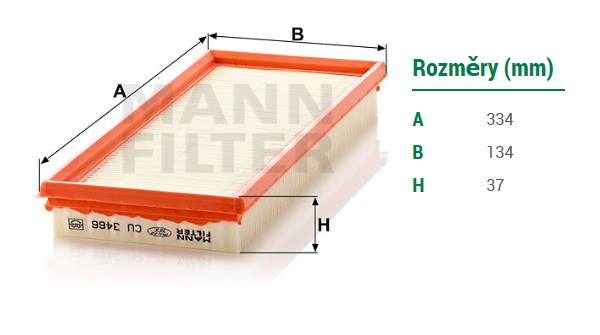 Filtr vzduchu kabiny CU 3466 VOLVO FE, FL