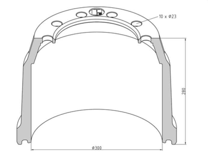 Buben brzdový 300x280 SAF SK RS, SK RZ WEZ6030/8030/10030
