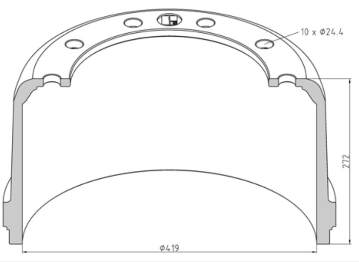 Buben brzdový 419x272 MERITOR TA/TC/TM, ROCKWELL, ROR