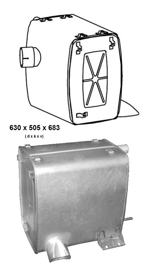 Tlumič výfuku - střední díl MERCEDES Actros 1840, Actros MP2/MP3, Axor 2, Econic
