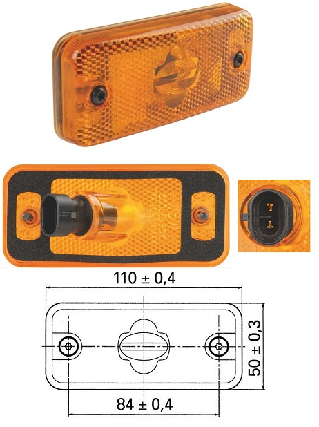 Svítilna poziční 110x50 oranžová IVECO Stralis, Trakker, E.Star, E.Trakker 