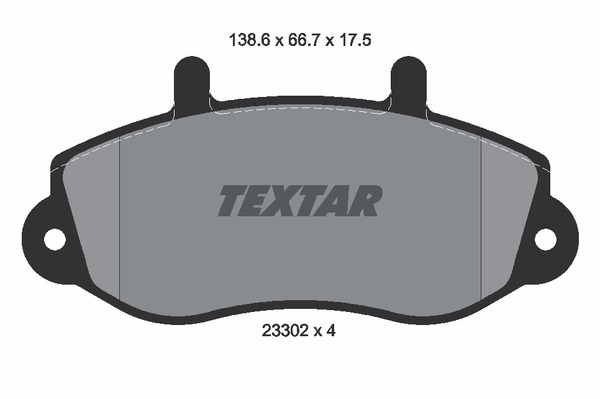 Deska brzdová 23302 Textar 138,8x66,3x17,5 PN RVI Master 