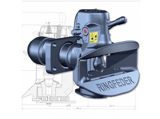 Závěs tažný 160x100, čep 40mm RINGFEDER typ-4040 G/150A