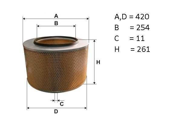 Filtr vzduchu WPO-526 MERCEDES Actros, Axor 1835,1840