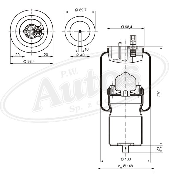 Vlnovec pérování kabiny 816Z přední/zadní RVI Magnum