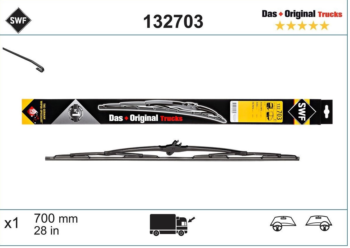 Lišta stěrače 700/14mm s tryskou MERCEDES Actros MP4/MP5, FORD F-Max