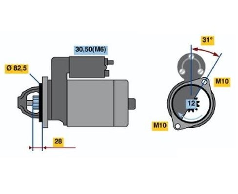 Startér 12V/1,7kW 12z CW MERCEDES Sprinter