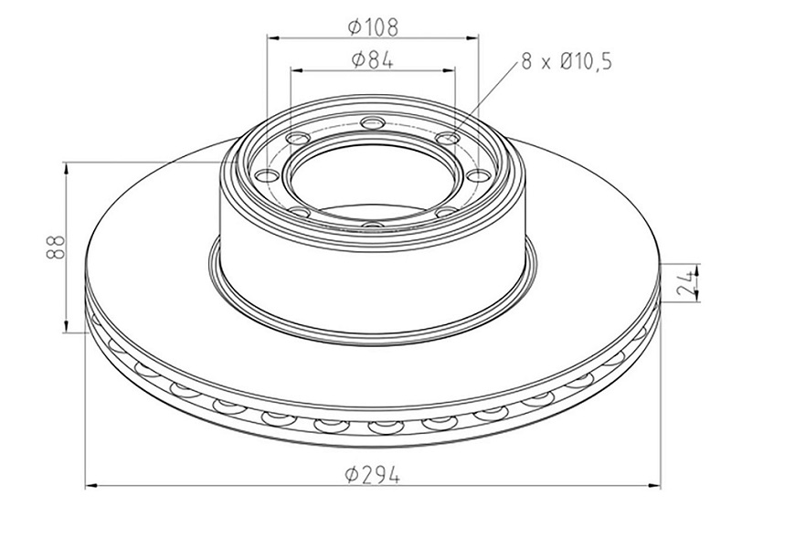 Kotouč brzdový 294x24x88 ZN IVECO Daily 35C10/12/14/15/18 od 2006