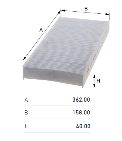 Filtr vzduchu kabiny MAN L2000/ L2000 Evolution, LE od 2000 do 2007, STEYR 10S/ 9S/ 8S