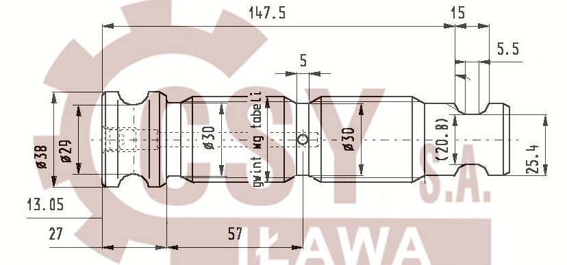 Čep pera M34x4/170 VOLVO FH12, FH13, FH16, FM9, FM10, FM12, FM13, NH12, FM7