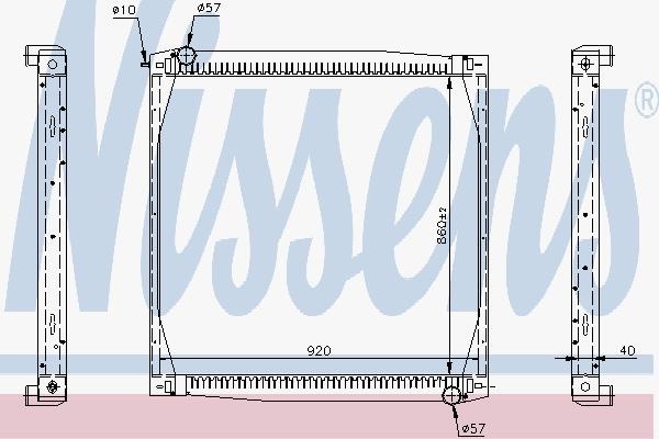 Chladič vody 860x938x42 SCANIA 114,124,144,164 série 4 