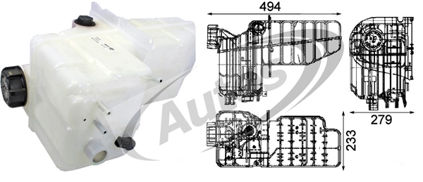 Nádrž expanzní s uzávěrem a snímačem SCANIA P,G,R,T, 94, 114,124,144,164 DC09.109-DT12.08 