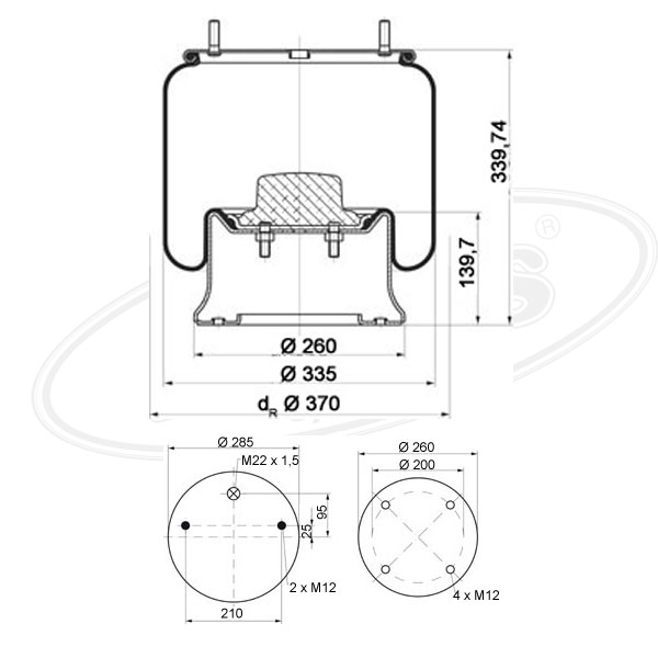 Vlnovec pérování 4810NP05 železný zvon SAF AR 314/416, EO 314/414