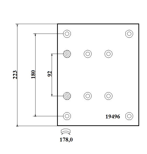 Obložení brzdové 19496.2 Textar 223x414 ZN MAN TGA,F2000, M2000, MERCEDES Actros
